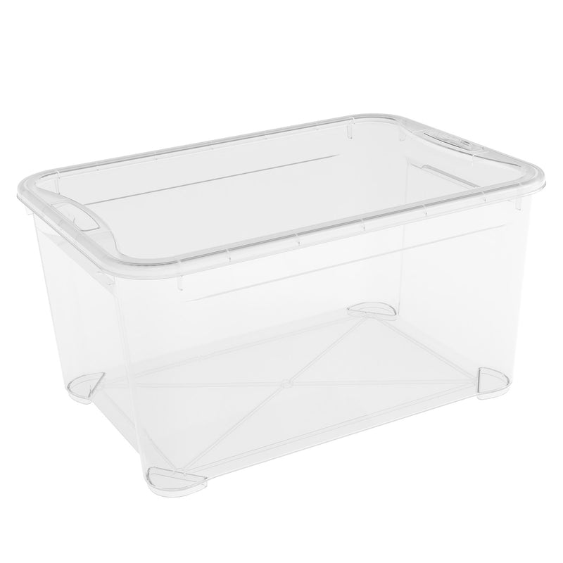 Set 5 Contenitori Rettangolari 55x39x28 cm in Plastica Keter T Box L Trasparente-2