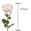 2 Rose Artificiali Cabbage Altezza 49 cm Viola-2