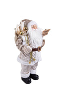 Pupazzo Babbo Natale con Bastone 45 cm in Tessuto e Plastica-3