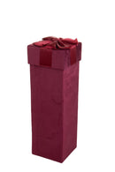 Scatola Porta Bottiglia 10,5x35 cm con Fiocco in Carta Rosso-1