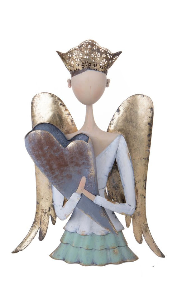 Figurine Buste d'Ange avec Coeur 50 cm en Métal prezzo