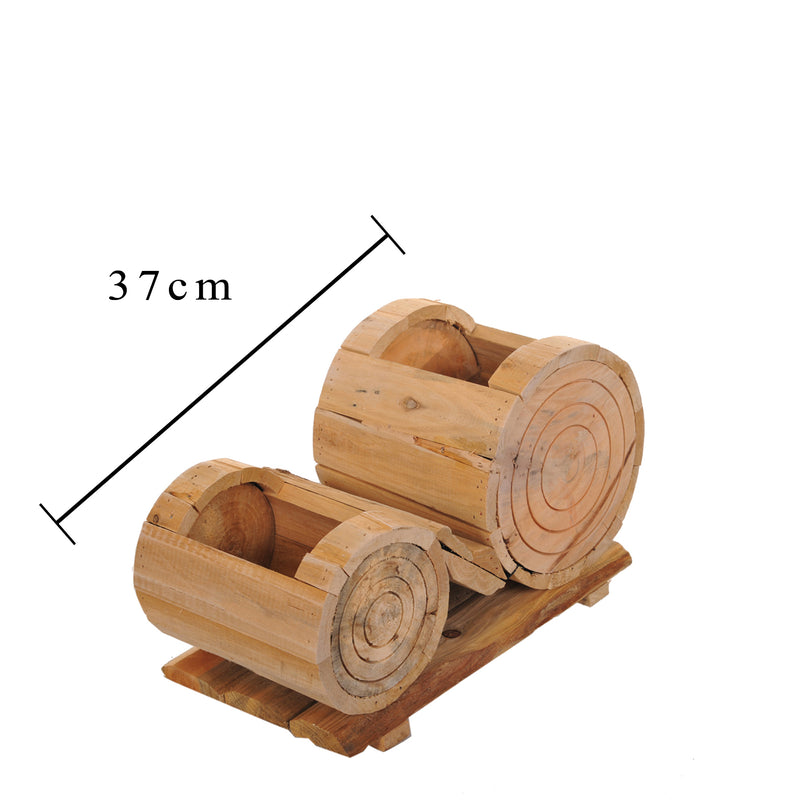 Portavasi con Vasi x 2 Legno 37 cm Larghezza Legno 37 cm Scv-2