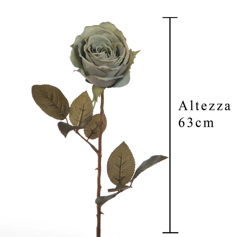 4 Rose Artificiali Kaia Altezza 63 cm Verde-2