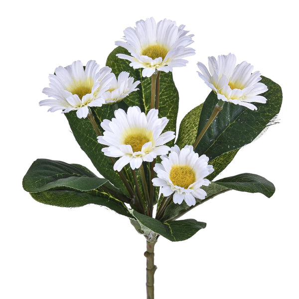 sconto Set 8 Bouquet de Marguerites artificielles avec 7 fleurs Hauteur 25 cm Blanc