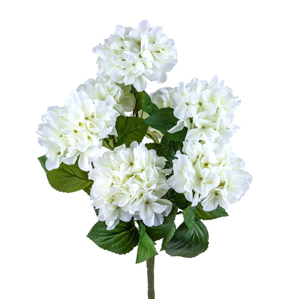 sconto Set 2 Hortensias Artificiels à 7 Fleurs Hauteur 52 cm Gris