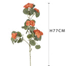 2 Rami Artificiali di Begonia con Fiori Altezza 77 cm Arancio-2