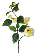 Hibicus Composto da 2 Fiori Artificiali Altezza 76 cm Giallo-1