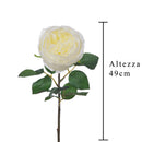 2 Rose Artificiali Cabbage Altezza 49 cm Bianco-2