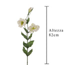 2 Lisianthus Artificiali Composto da 3 Fiori Altezza 82 cm Bianco-2