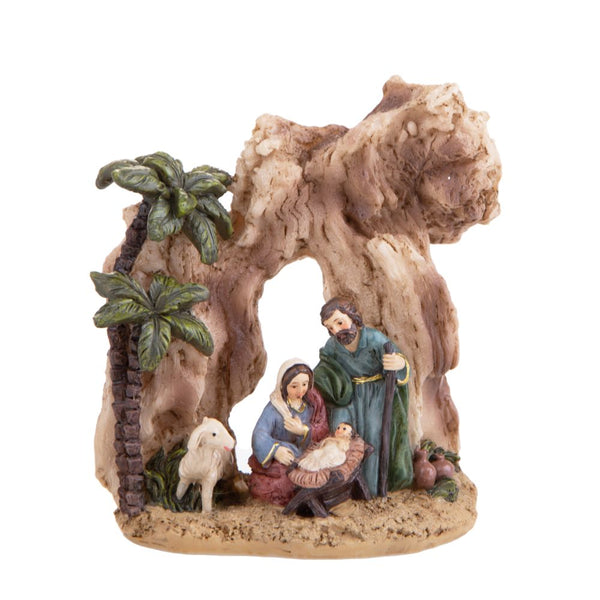 prezzo Lot de 4 figurines de la Nativité de Noël avec Grotte 10,4 cm en résine