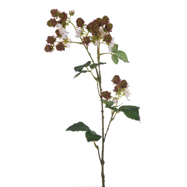 acquista Lot de 6 branches de mûres artificielles avec fleurs hauteur 78 cm blanc