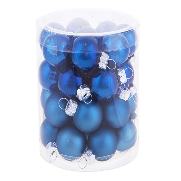 online Set 24 Palle di Natale da Appendere Ø 4 cm in Vetro Blu