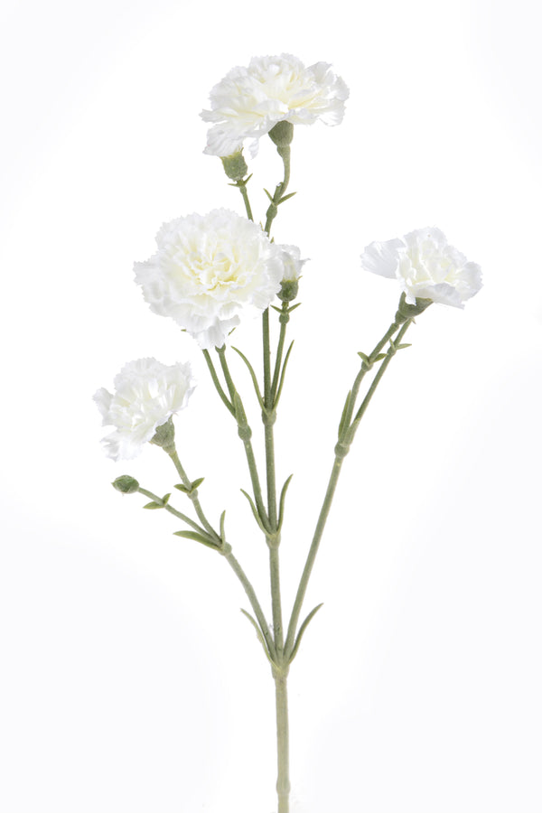 acquista Lot de 6 fleurs d'oeillets artificiels hauteur 62 cm blanc