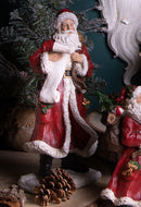 Statuina Babbo Natale con Pergamena 33,5 cm in Resina-3