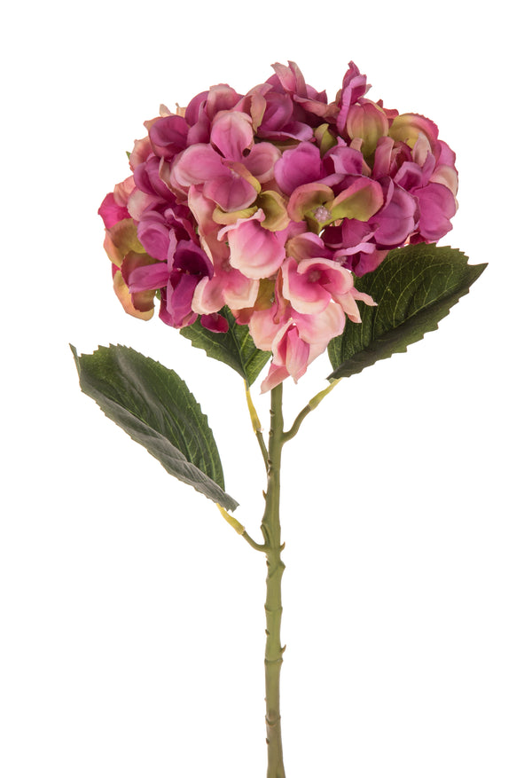 sconto Lot de 4 hortensias artificiels simples hauteur 57 cm rose