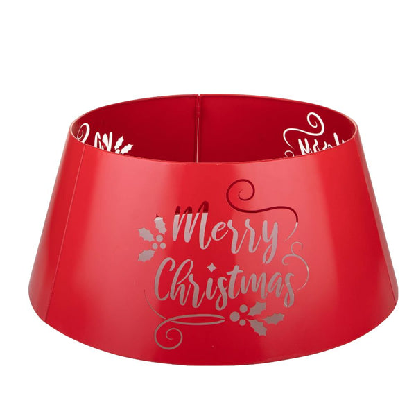 Cache socle pour sapin de Noël Ø 69 cm en métal rouge prezzo