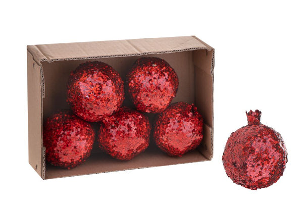 Lot de 6 grenades artificielles à paillettes Ø 8 cm en plastique prezzo