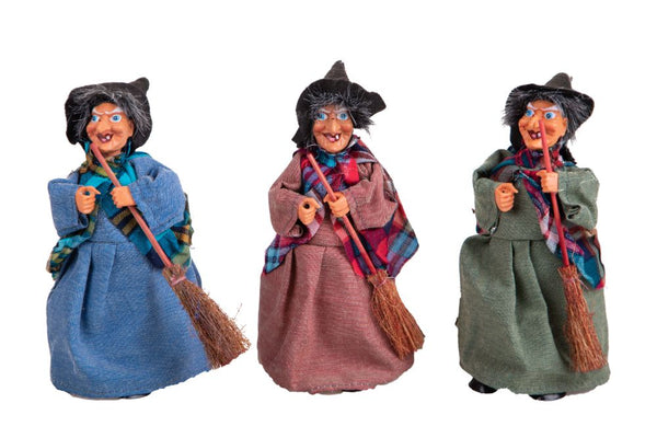 acquista Set 9 Statuine Befana 19 cm in Tessuto e Plastica