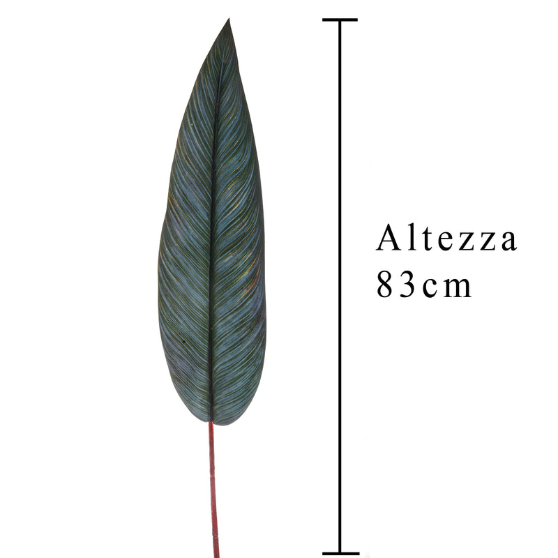 3 Foglie di Strelitzia Artificiale Altezza 83 cm Verde-2