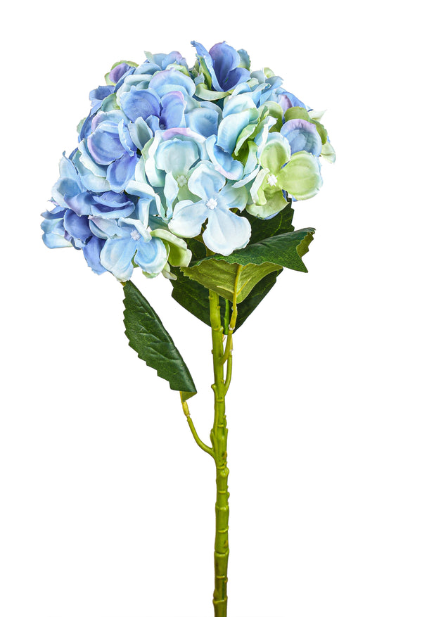 sconto Lot de 4 hortensias artificiels simples hauteur 57 cm bleu