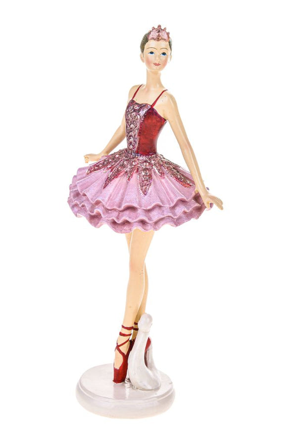 Lot de 2 Figurines Décoratives Ballerine sur Pointes 21,5 cm en Résine Rose online