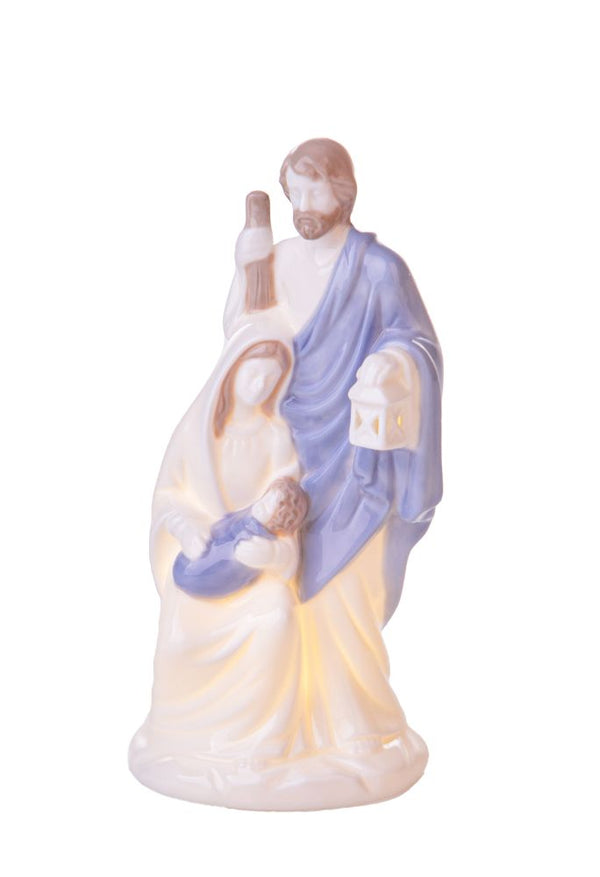 sconto Figurine de la Nativité de Noël avec LED 19,6 cm en porcelaine