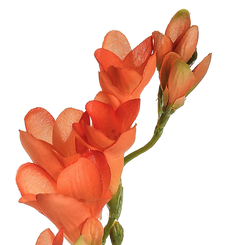 6 Fresia Composta da 2 Fiori Artificiali Altezza 58 cm Arancio-3