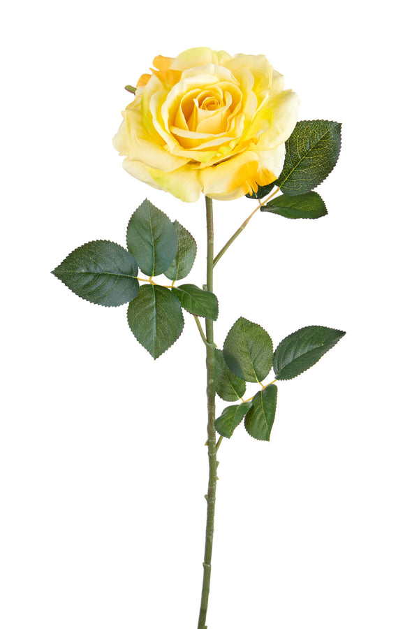 sconto Set 6 Roses Artificielles Ouvertes Hauteur 65 cm Jaune