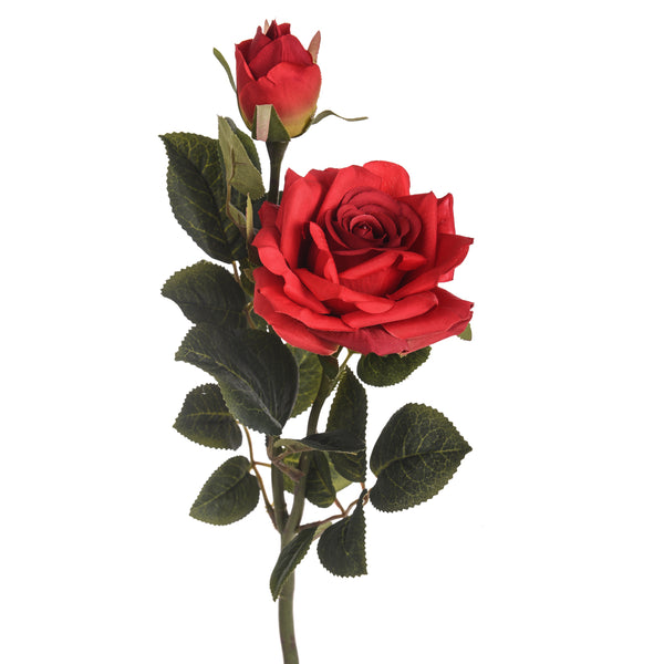 Lot de 24 Roses Artificielles X 2 à Tige Courte Hauteur 40 cm Rouge acquista