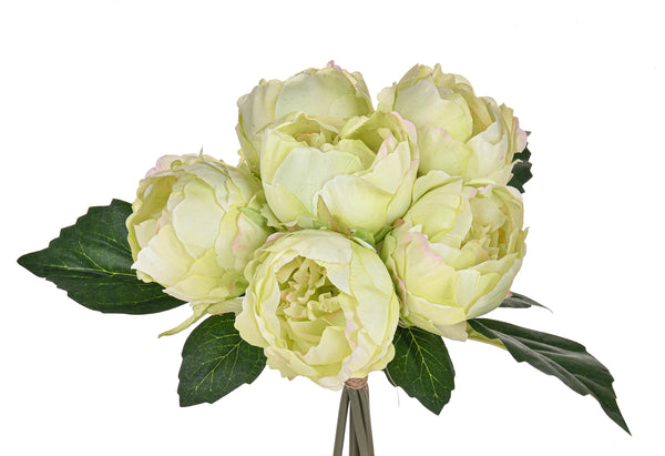 Lot de 3 bouquets de pivoines avec 6 fleurs artificielles hauteur 28 cm vert prezzo