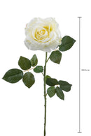 3 Rose Artificiali Aperta Altezza 65 cm Bianco-2