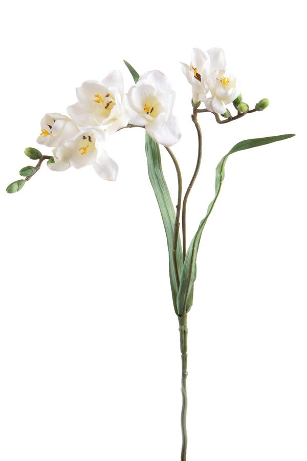 prezzo Set 6 Fleurs Freesia Artificielles avec Deux Fleurs Hauteur 63 cm Blanc