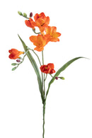 3 Fiori Artificiali di Fresia con Due Fiori Altezza 63 cm Arancio-1