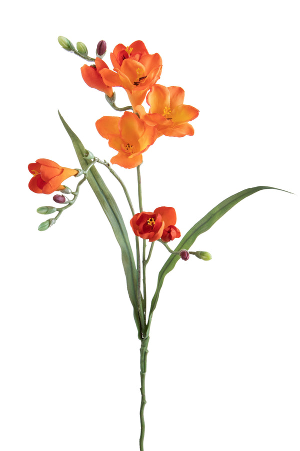 Lot de 6 Fleurs de Freesia Artificielles avec Deux Fleurs Hauteur 63 cm Orange acquista