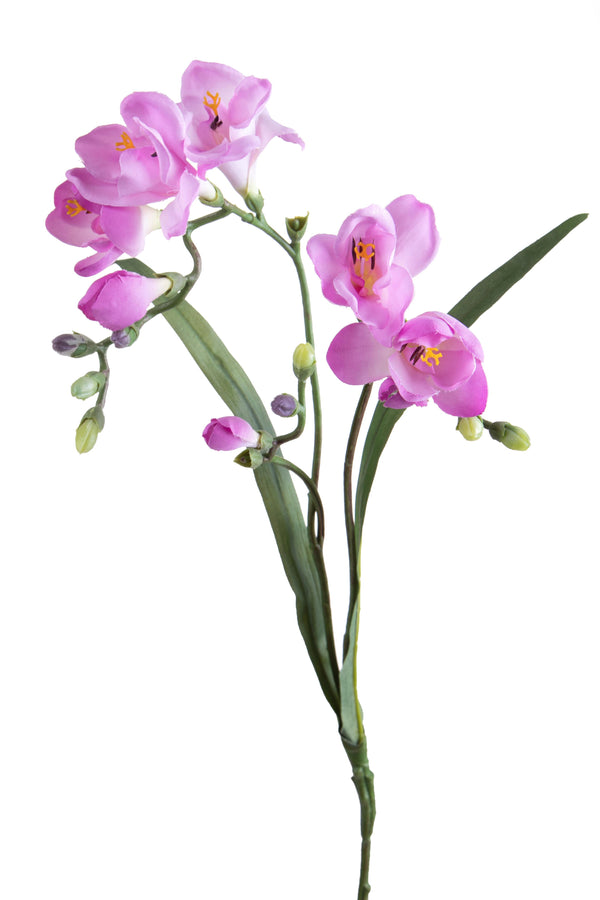 online Set 6 Fleurs Artificielles de Freesia avec Deux Fleurs Hauteur 63 cm Rose