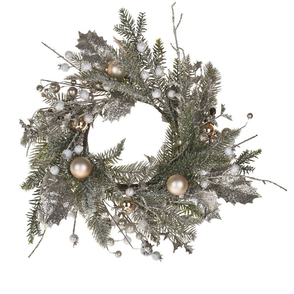 Couronne de Noël artificielle Ø 46 cm avec boules en plastique sconto