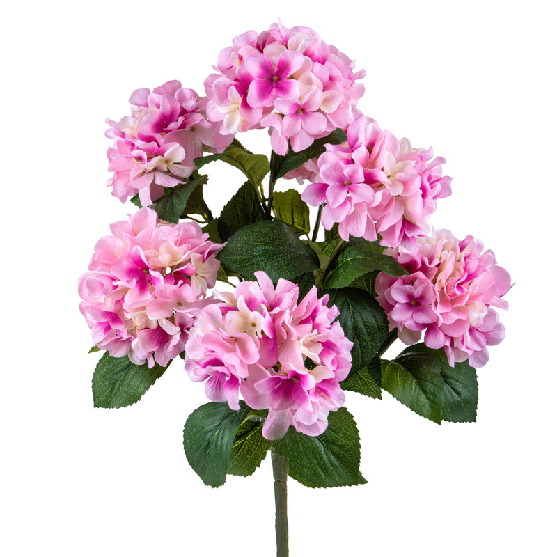 Ortensia Artificiale con 7 Fiori Altezza 52 cm Rosa-1