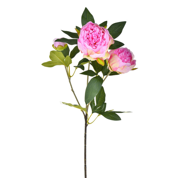 Lot de 3 pivoines artificielles à 3 fleurs hauteur 74 cm acquista