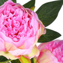 2 Peonia Artificiale con 3 Fiori Altezza 74 cm -3