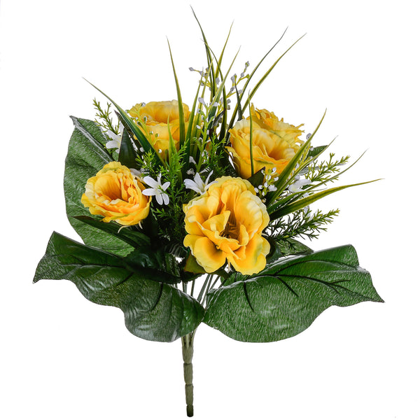 Set 4 Bouquets Artificiels de Lisiantus Hauteur 32 cm Jaune online