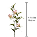 Ramo Artificiale di Gloriosa Lilium Altezza 106 cm Rosa-2