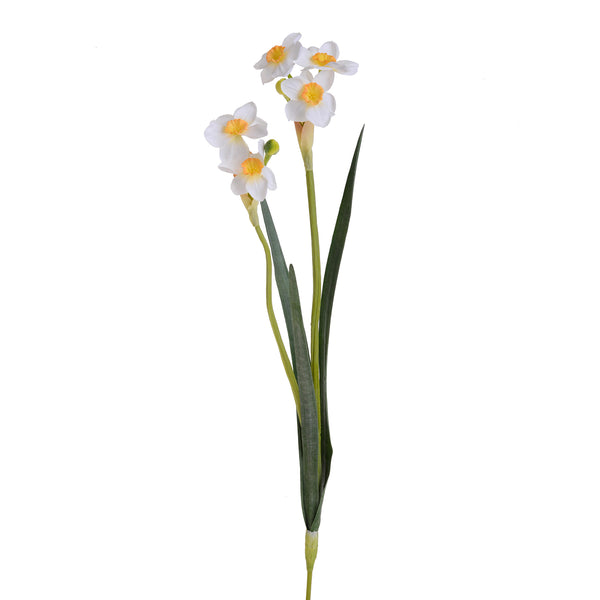 online Set 6 Jonquilles avec 2 Fleurs Artificielles Hauteur 55 cm Blanc