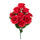 Lot de 3 bouquets artificiels de 9 roses hauteur 43,5 cm rouge