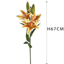 2 Lilium Artificiali Stargaze Composto da 3 Fiori Altezza 67 cm Arancio-2