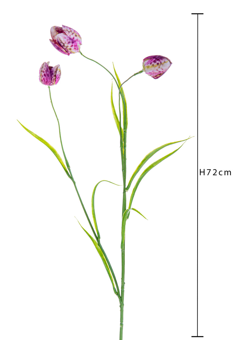 4 Fritellaria Artificiali Composta da 3 Fiori Altezza 72 cm -2