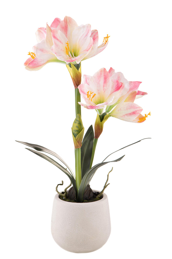 Amaryllis artificielle avec pot Hauteur 64 cm Rose prezzo