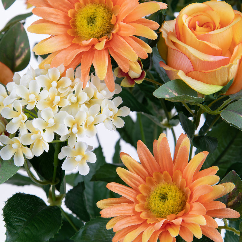 Bouquet Artificiale Rose/Gerbera per 16 Fiori Giallo-2