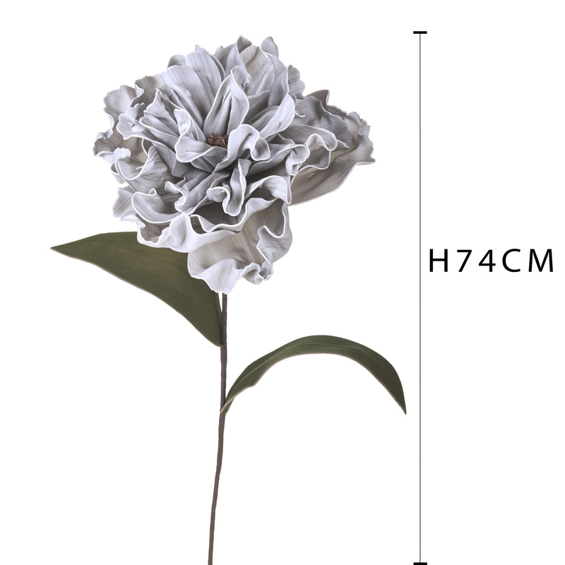 Fiori di Peonia Artificiale Artificiale Altezza 74 cm Grigio-2