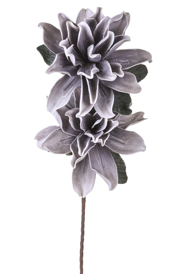 prezzo Set 2 Fleurs Dahlia Composé de 2 Fleurs Artificielles Hauteur 94 cm Gris