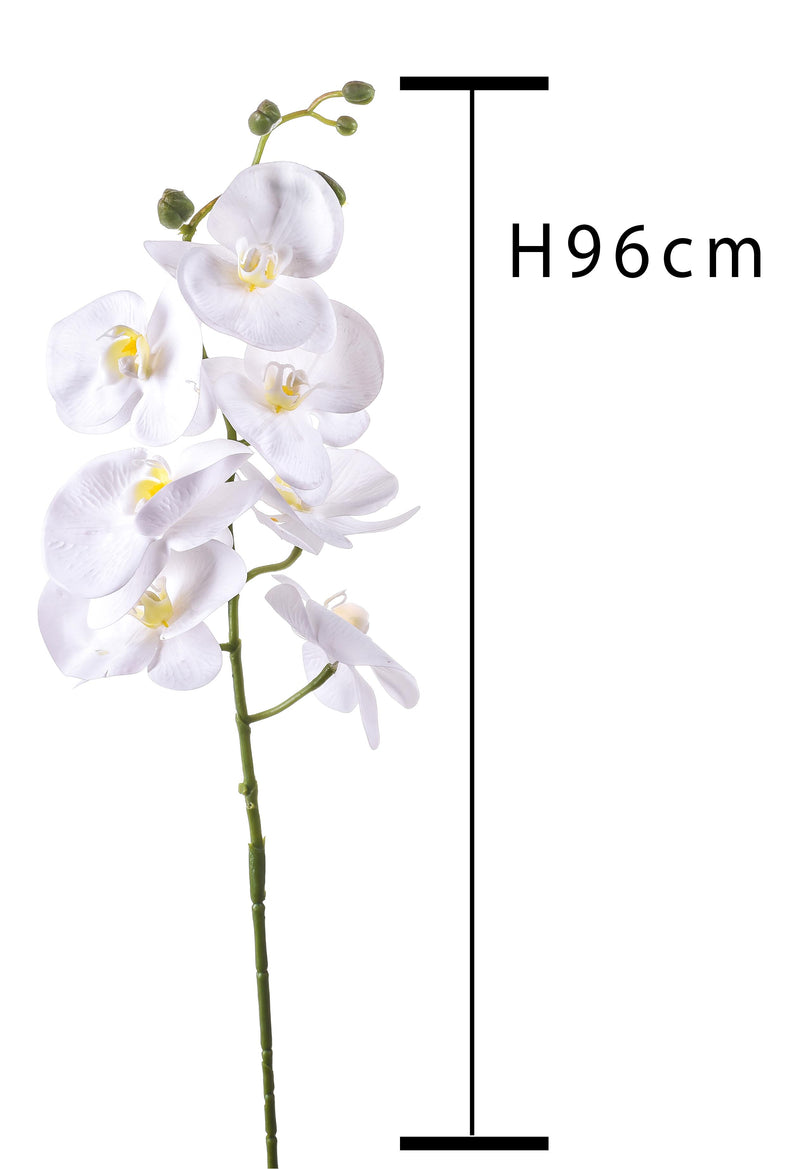 3 Phalaenopsis Artificiali con 7 Fiori Altezza 96 cm Bianco-2